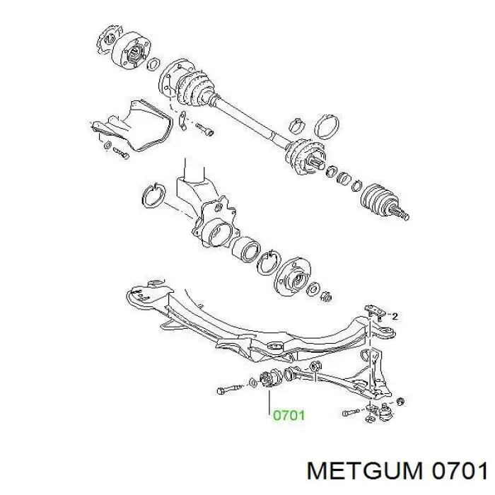 0701 Metgum сайлентблок переднего нижнего рычага