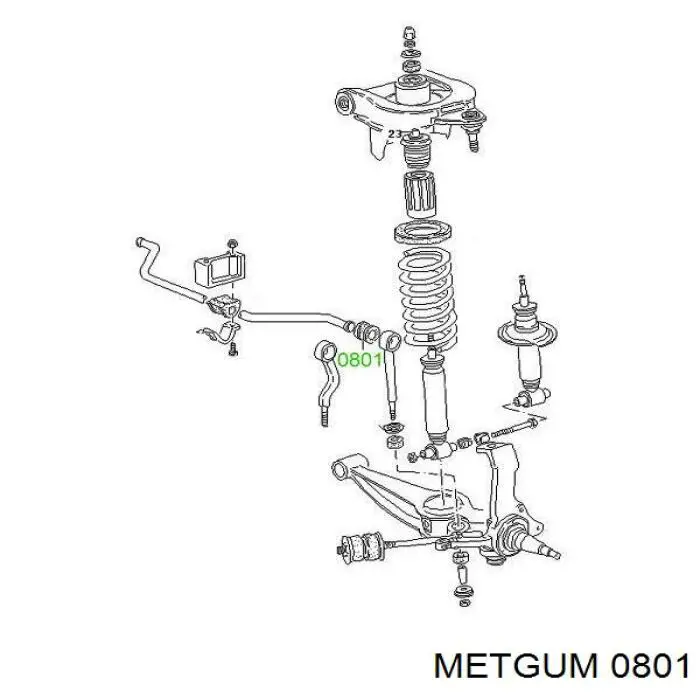 Втулка стабилизатора переднего наружная METGUM 0801
