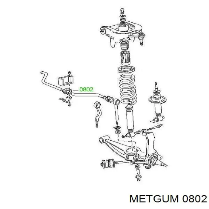 0802 Metgum втулка стабилизатора переднего