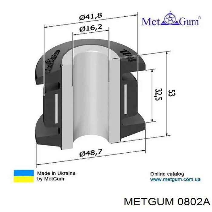 0802A Metgum Разрезная втулка стабилизатора