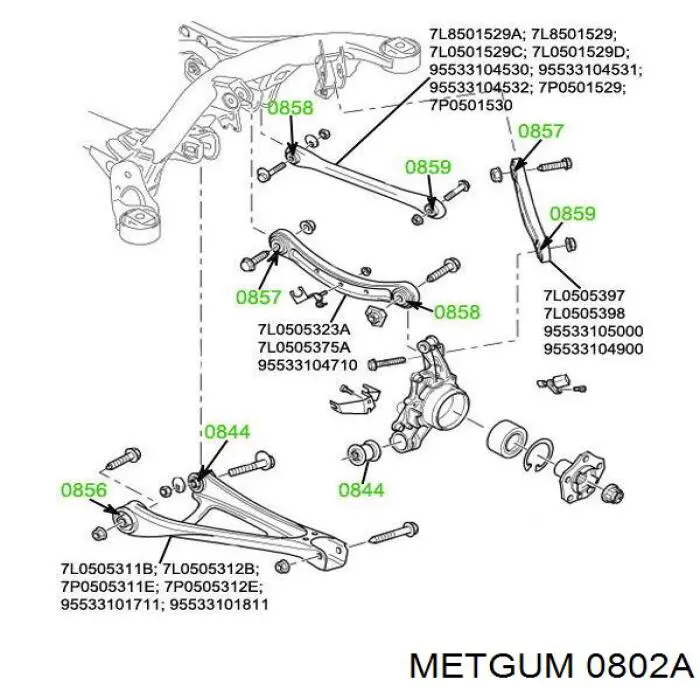 0802A Metgum Разрезная втулка стабилизатора