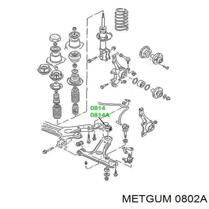 Втулка переднего стабилизатора Metgum 0802A цена, от 1.20 USD