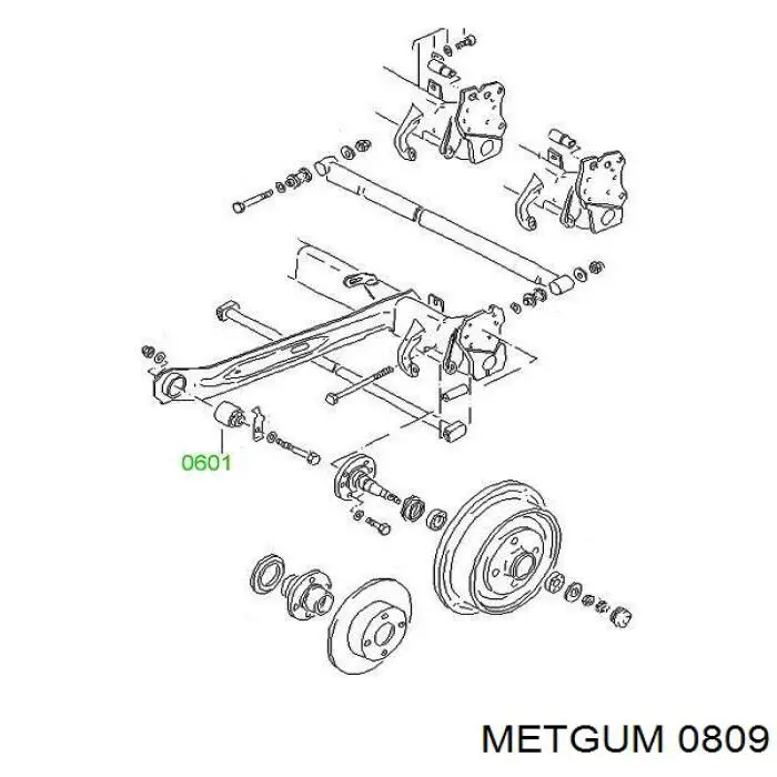 0809 Metgum втулка стойки переднего стабилизатора