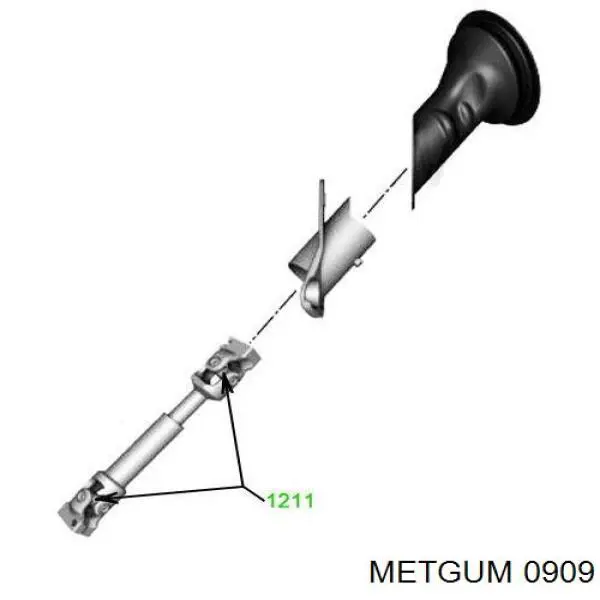 0909 Metgum Сайлентблок задней рессоры, задний