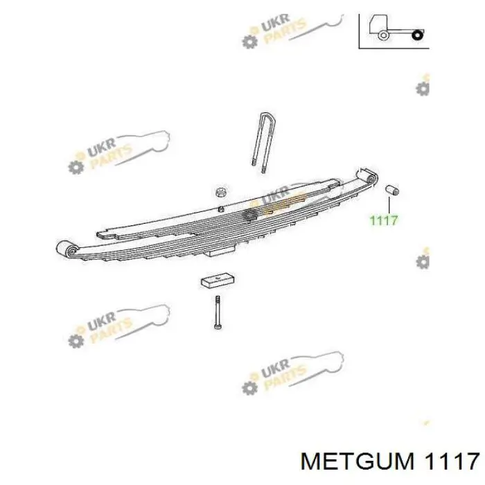 Сайлентблок задней рессоры передний 1117 Metgum