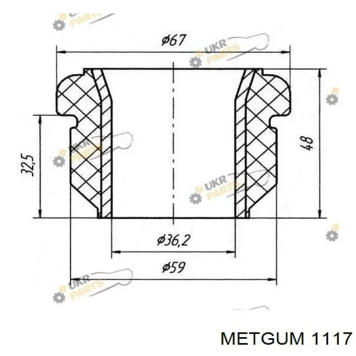 Сайлентблок задней рессоры передний Metgum 1117 цена, от 5.65 USD