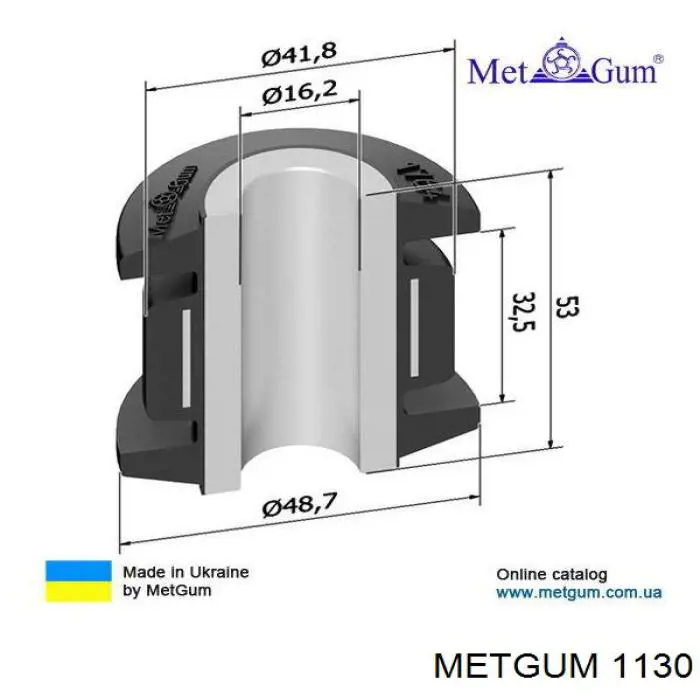 Купить 1130 Metgum Сайлентблок амортизатора переднего