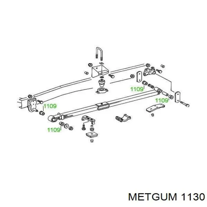 Сайлентблок амортизатора переднего Metgum 1130