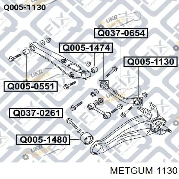 1130 Metgum Сайлентблок амортизатора переднего