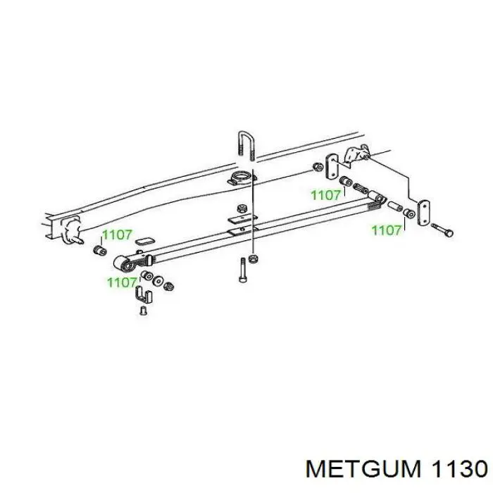Сайлентблок амортизатора переднего 1130 Metgum