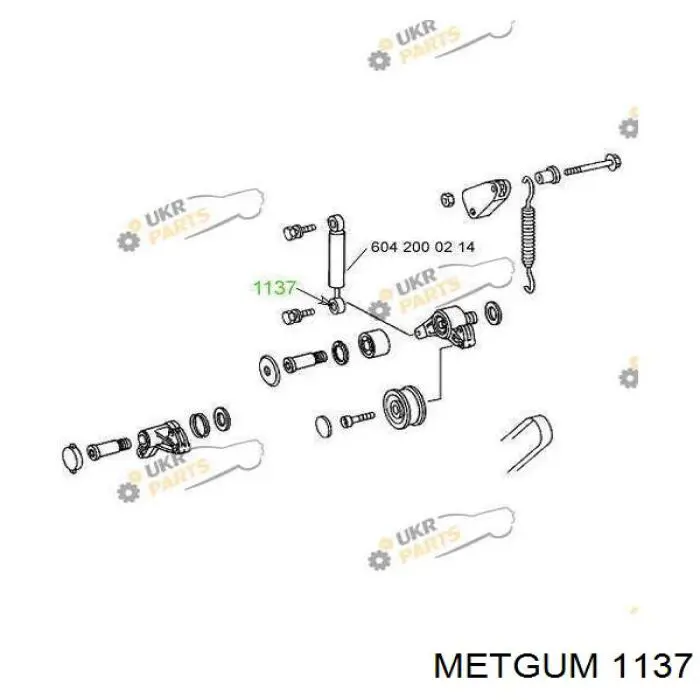 1137 Metgum втулка амортизатора натяжителя приводного ремня