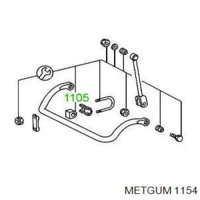 Silentblock delantero de ballesta delantera 1154 Metgum