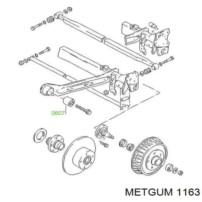 Сайлентблок передней подвески Metgum 1163 цена, от 23.49 USD