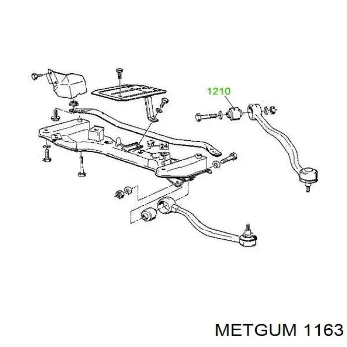 Сайлентблок переднего нижнего рычага Metgum 1163