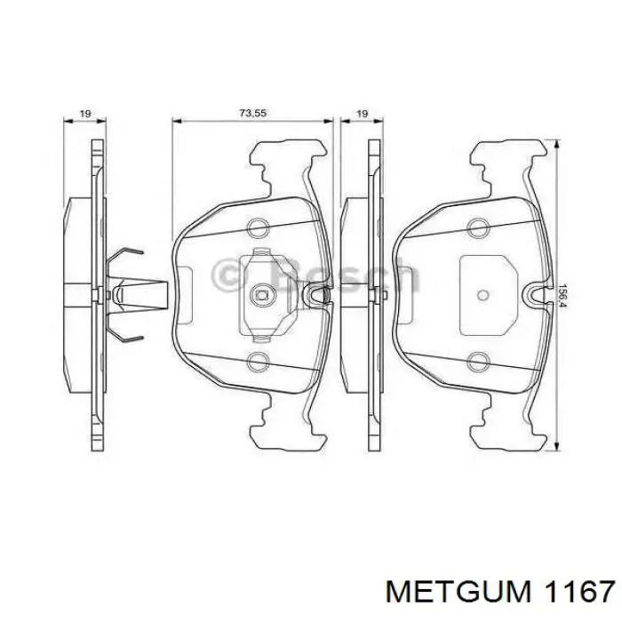 Купить MG1167 Metgum Втулки переднего стабилизатора