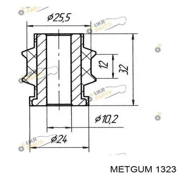 Сайлентблок переднего рычага 1323 Metgum