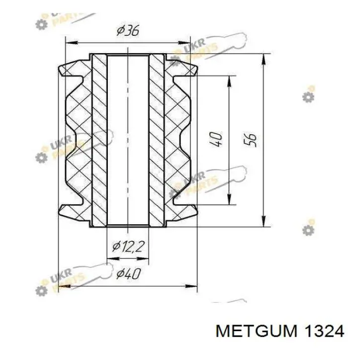 Сайлентблок переднего нижнего рычага 1324 Metgum