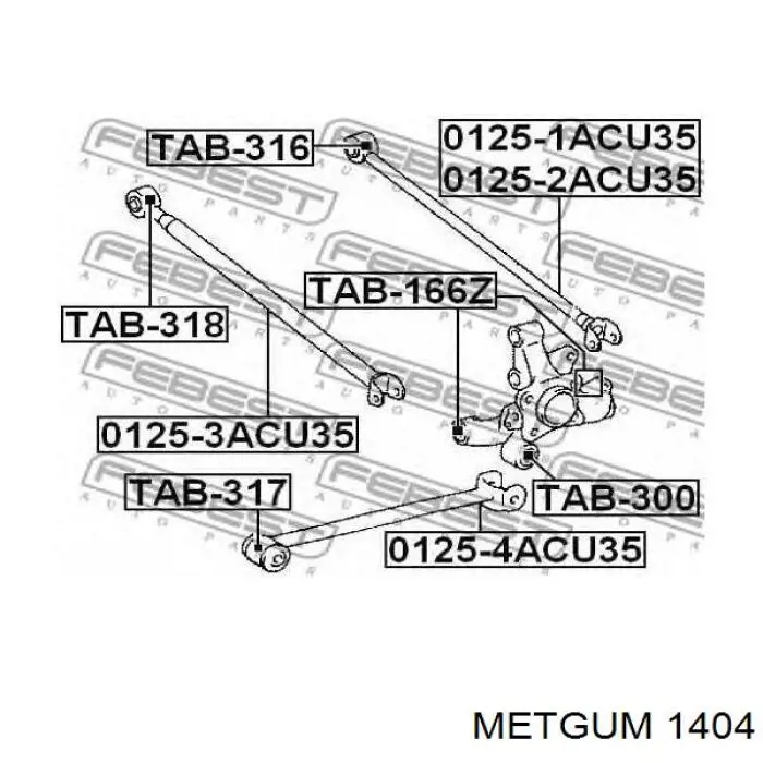 1404 Metgum Сайлентблок цапфы