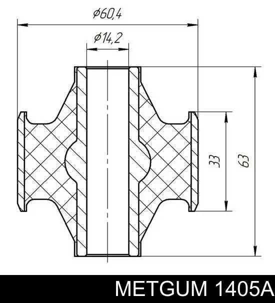 1405A Metgum сайлентблок переднего нижнего рычага