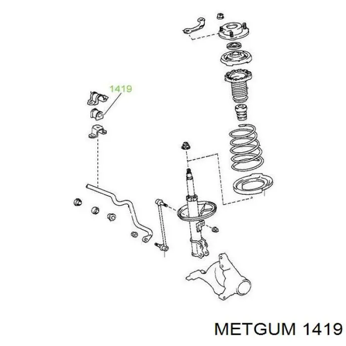 Втулка переднего стабилизатора 1419 Metgum