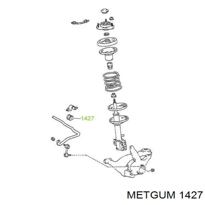 Втулка переднего стабилизатора 1427 Metgum