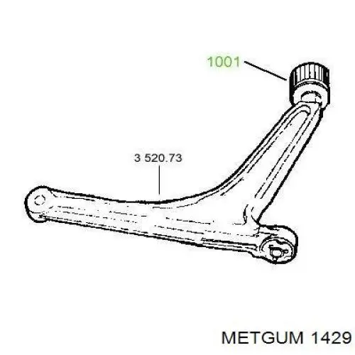 Резинка заднего стабилизатора Metgum 1429 цена, от 3.89 USD