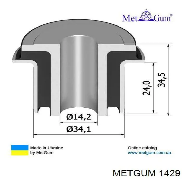 Резинка заднего стабилизатора Metgum 1429 цена, от 3.89 USD