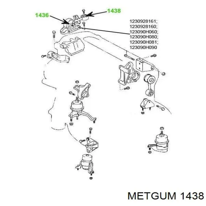 1438 Metgum Правая подушка двигателя