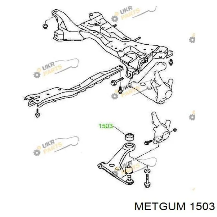 Сайлентблок переднего нижнего рычага 1503 Metgum