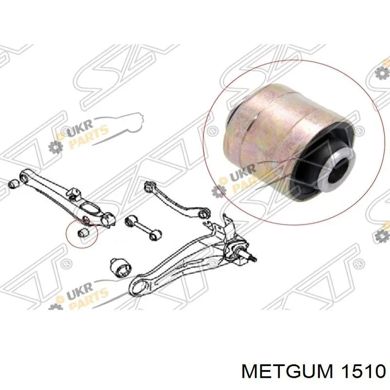 Suspensión, barra transversal trasera, exterior 1510 Metgum