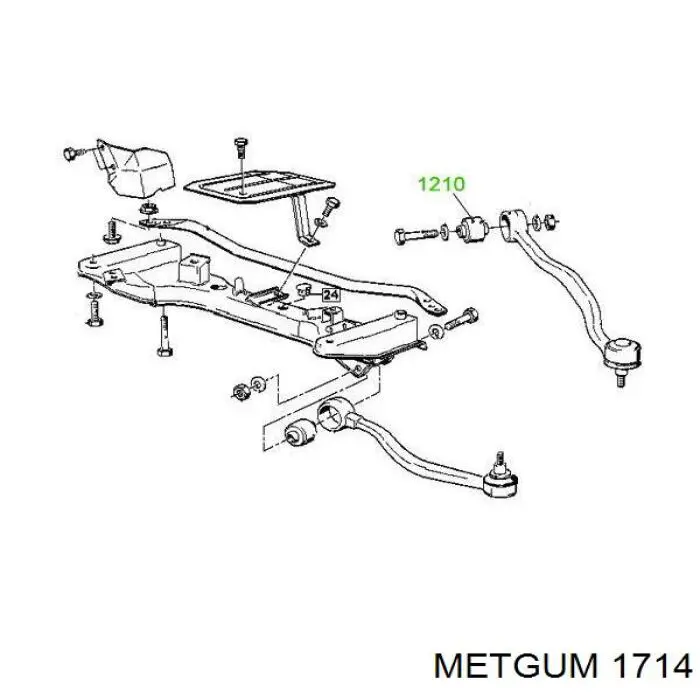 Купить 1714 Metgum Сайлентблок нижний передней подвески