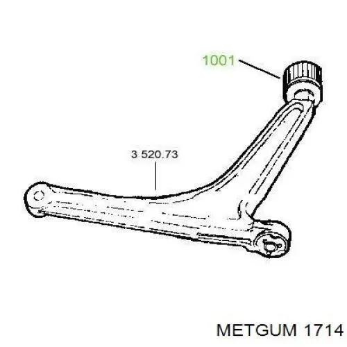 Сайлентблок передней подвески Metgum 1714 цена, от 4.27 USD