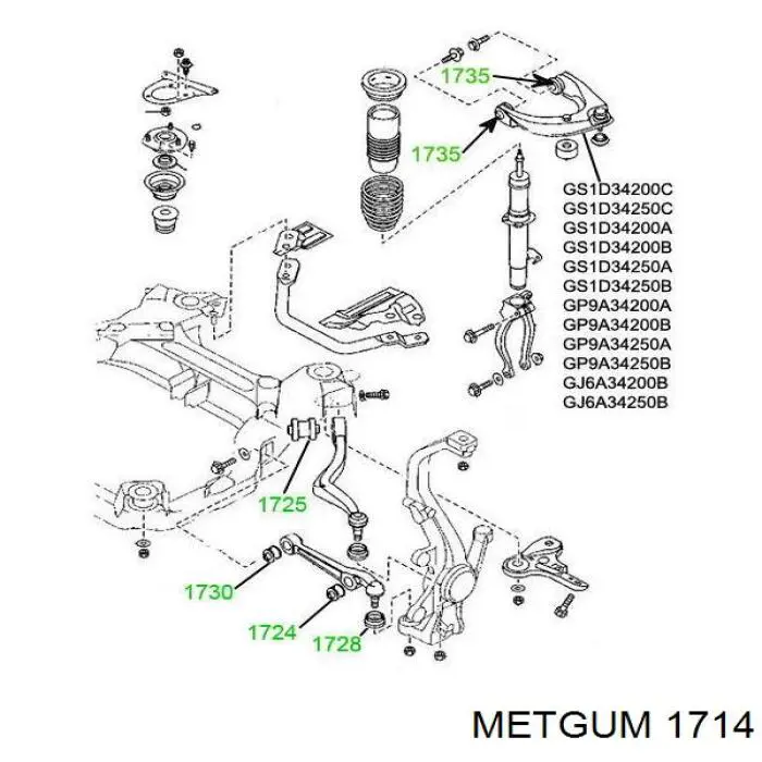 1714 Metgum Сайлентблок нижнего переднего рычага