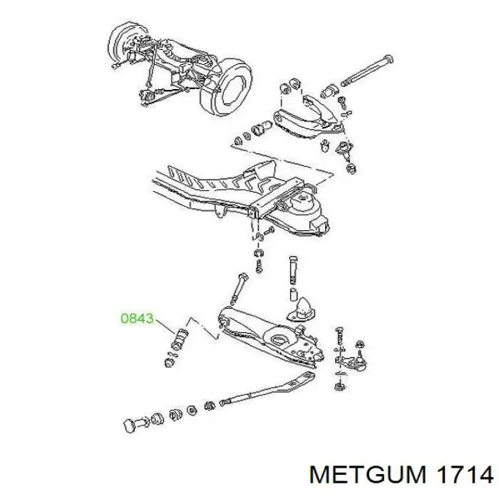 Сайлентблок передней подвески Metgum 1714 цена, от 4.27 USD