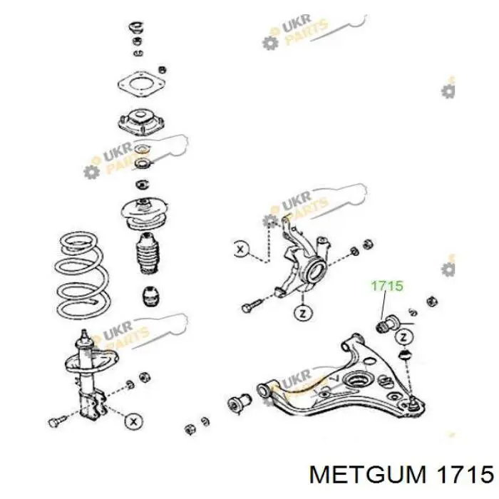 1715 Metgum Сайлентблок нижнего переднего рычага