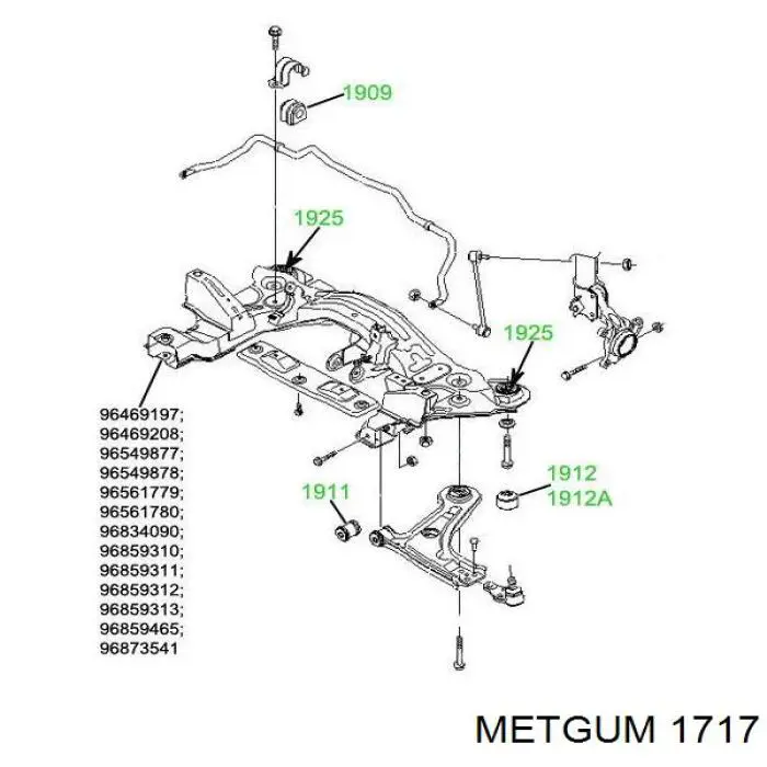 Втулка стабилизатора переднего 1717 Metgum