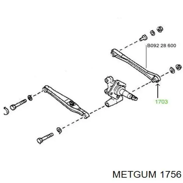 Сайлентблок заднего нижнего рычага Metgum 1756