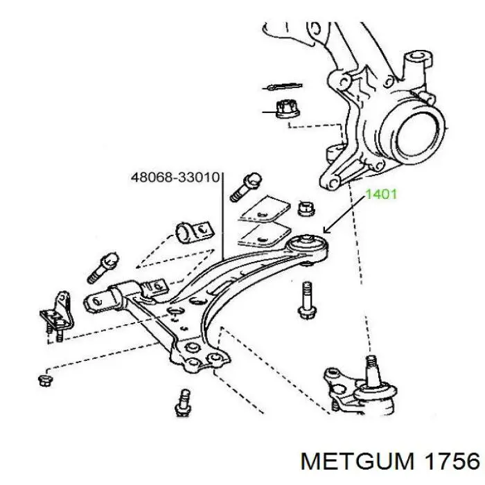 1756 Metgum Сайлентблок задней тяги
