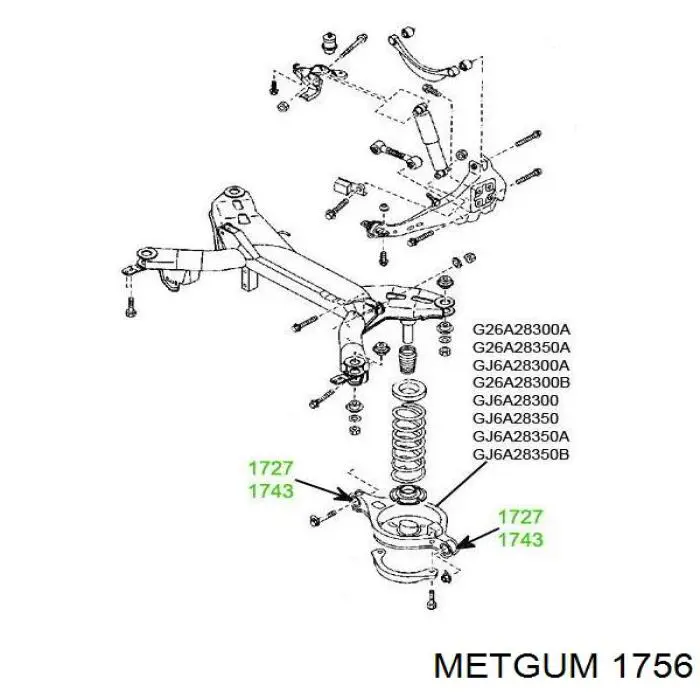 Купить 1756 Metgum Сайлентблок заднего нижнего рычага