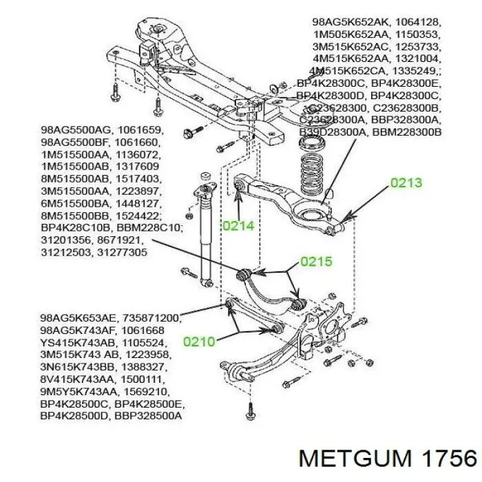 1756 Metgum Сайлентблок задней тяги
