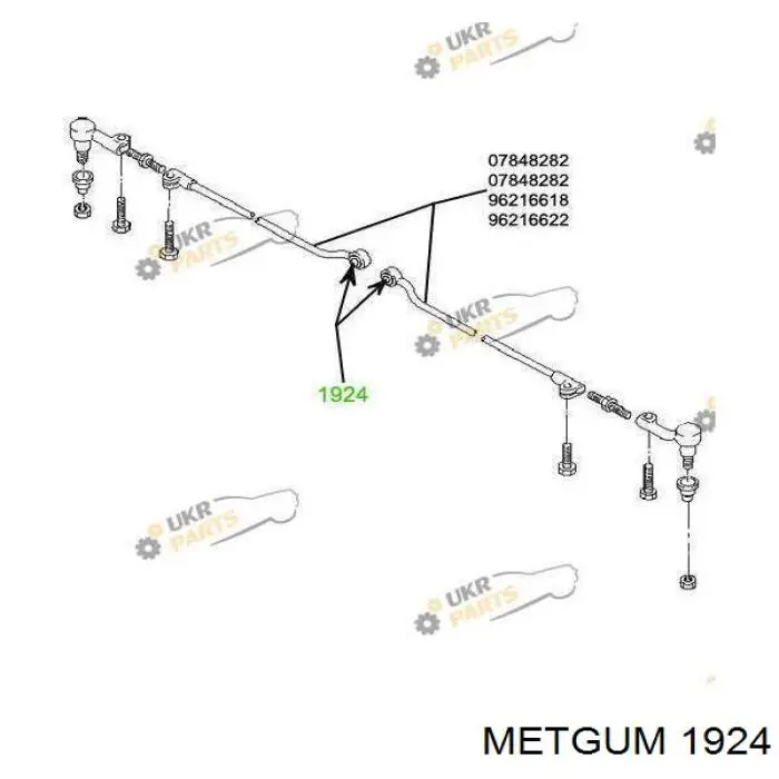Втулка (сайлентблок) рулевой тяги Metgum 1924