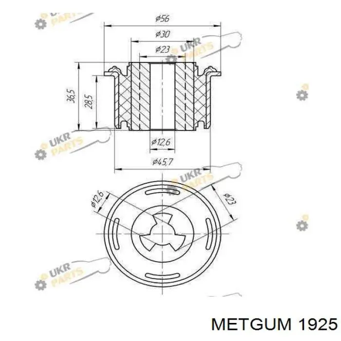 Сайлентблок задней балки METGUM 1925