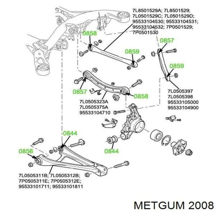 Втулка стойки заднего стабилизатора Metgum 2008 цена, от 1.41 USD