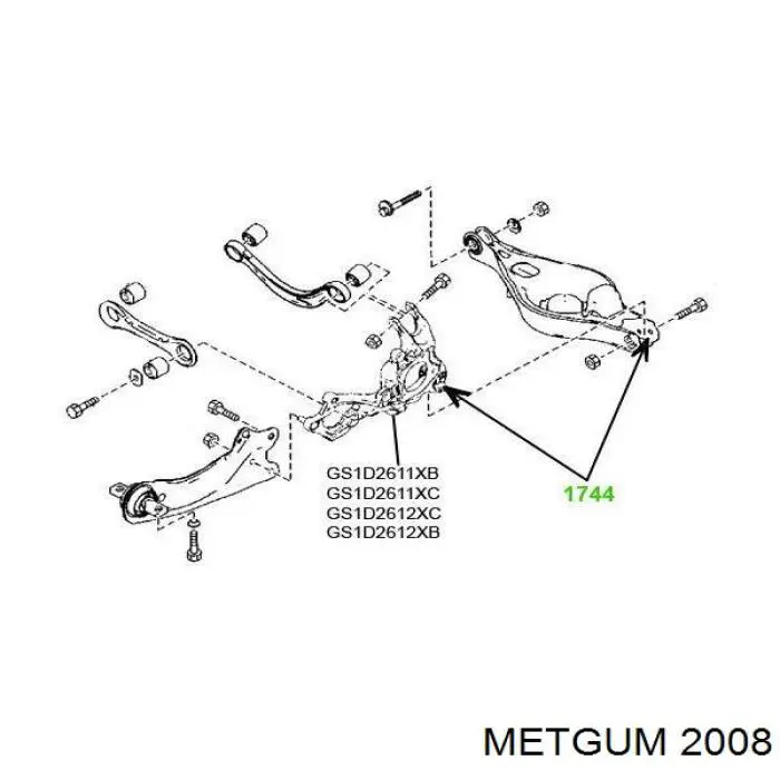 Втулка стойки заднего стабилизатора Metgum 2008