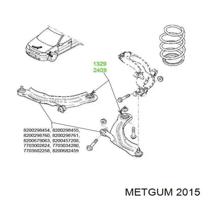 Пыльник направляющей суппорта тормозного переднего Metgum 2015 цена, от 0.66 USD