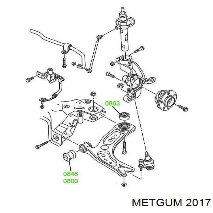 Сайлентблок задней рессоры задний 2017 Metgum