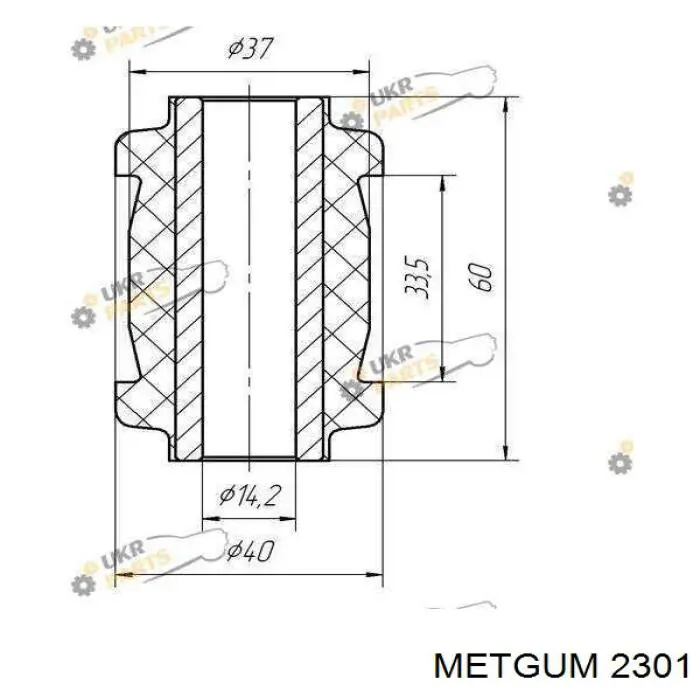 Купить 2301 Metgum Втулка рессоры