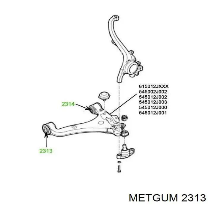 Сайлентблок нижнего переднего рычага HYUNDAI 545802J001 Сайлентблок нижнего переднего рычага HYUNDAI 545802J001