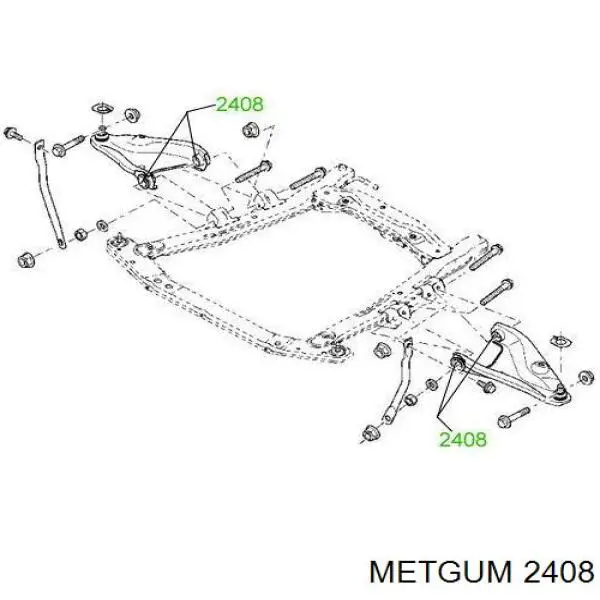 Сайлентблок переднего нижнего рычага 2408 Metgum