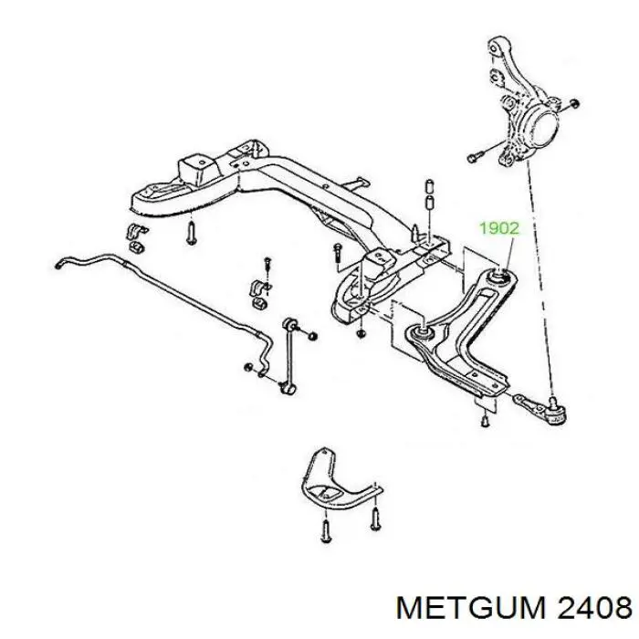 Купить 2408 Metgum Сайлентблок нижний передней подвески